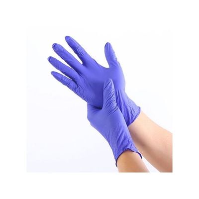 Pair Of 100 Industrial Nitrile Powder Free Disposable Gloves Purple M