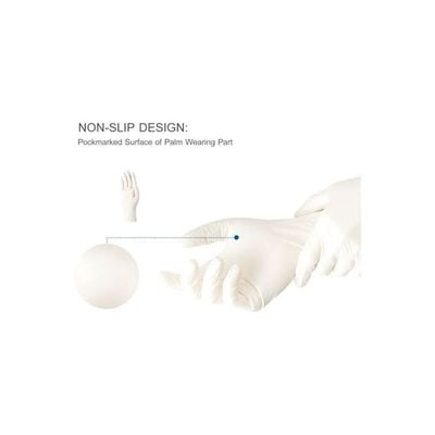 100-Piece Disposable Latex Hand Gloves White 22x6.80x12centimeter