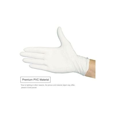 100-Piece Disposable Latex Hand Gloves White 22x6.80x12centimeter