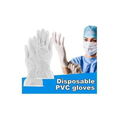 Pair Of Disposable PVC Gloves Clear 22x7x9centimeter