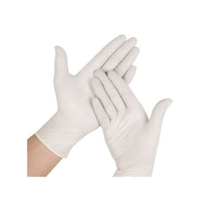 Pair Of 50 Powder-Free Sterile Food Grade Disposable Gloves White