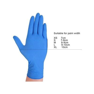 Pack Of 50 Nitrile Disposable Gloves Blue