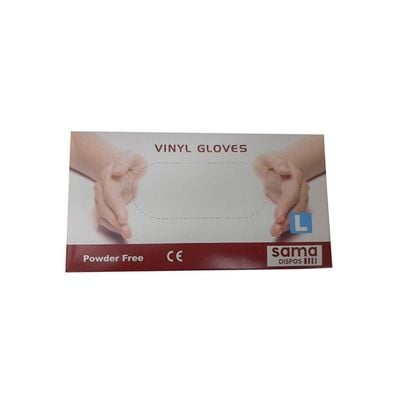 100-Piece Disposable Vinyl Gloves White Large