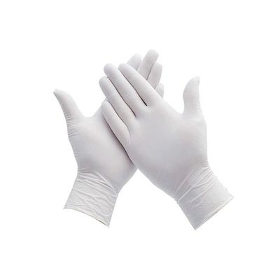 100-Piece Disposable Vinyl Gloves White Large