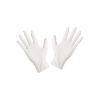 100-Piece Disposable Latex Hand Gloves Medium White