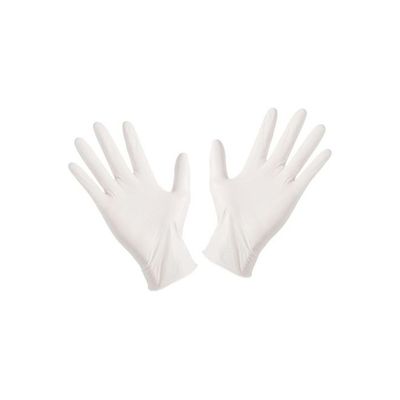 100-Piece Disposable Latex Hand Gloves Medium White