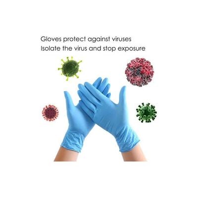 Acid Proof Protective Gloves Blue 22 x 5 x 10centimeter