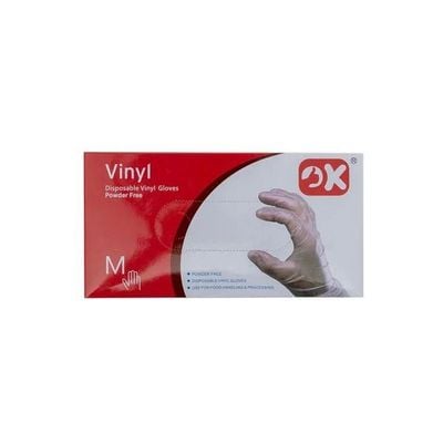 Pack Of 80 Vinyl Disposable Gloves Clear M