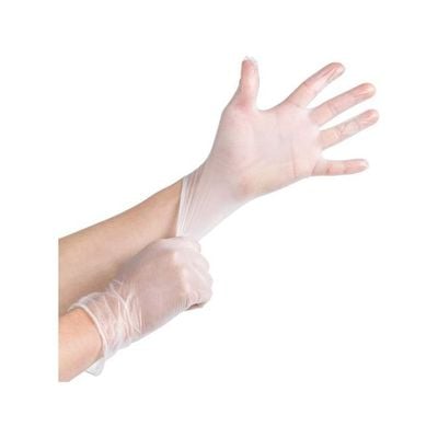 300-Piece High-Quality Disposable Vinyl Hand Gloves Clear Large