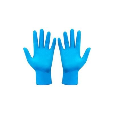 50-Piece Nitrile Gloves Set Blue 22x10centimeter