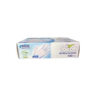 100-Piece Nitrile Gloves White L