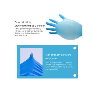 Portable Waterproof Anti-Slip Single Use Nitrile Glove Blue 22centimeter