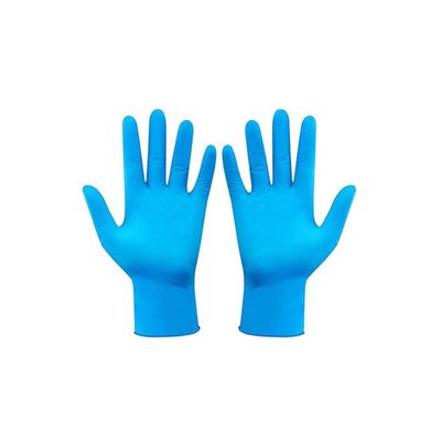 Portable Waterproof Anti-Slip Single Use Nitrile Glove Blue 22centimeter
