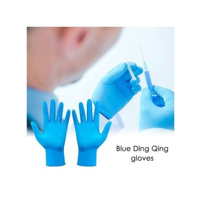 Portable Waterproof Anti-Slip Single Use Nitrile Glove Blue