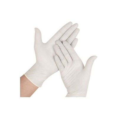 50-Piece Disposable Rubber Gloves White XL