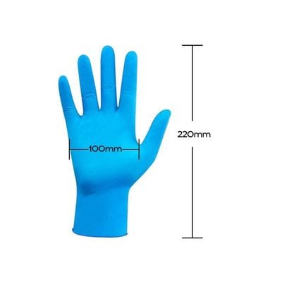 Portable Waterproof Anti-Slip Single Use Nitrile Glove Blue