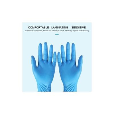 50-Piece Disposable Latex Gloves Set Blue 18centimeter