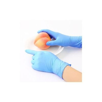 50-Piece Disposable Latex Gloves Set Blue 18centimeter