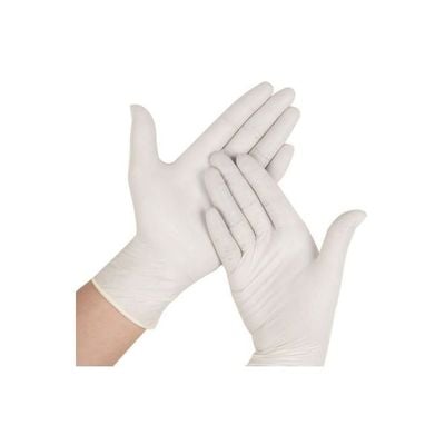 50-Piece Disposable Rubber Gloves White S