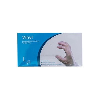 70-Piece Disposable Vinyl Gloves Transparent L