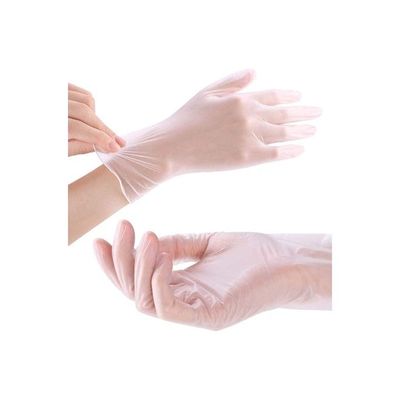 200-Piece High-Quality Disposable Vinyl Hand Gloves Clear Large