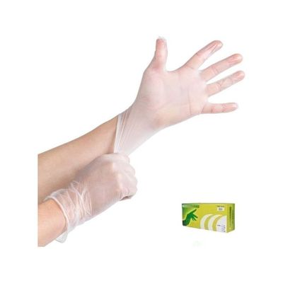 200-Piece High-Quality Disposable Vinyl Hand Gloves Clear Large