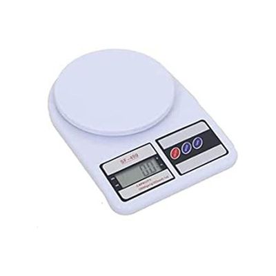 Digital Kitchen Scale Up To 10 Kg Work With Batteries 1 Gm And Up To 10 Kg White