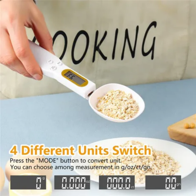 Electronic Digital Kitchen Lab Gram Measuring Spoon Weighing Scale White 500ml