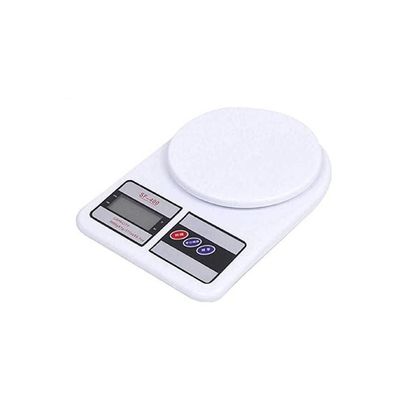 Electronic Digital Kitchen Scale A Timer And Clock White 10kg