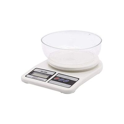 Digital Kitchen Scale Up To 10 Kg Work With Batteries Very Accurate That It Can Measure 1 Gm And Up To 10 Kg White 10kg