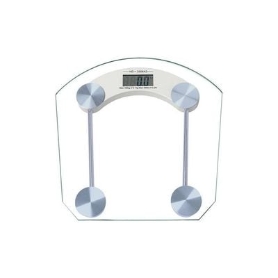 Digital Glass Top Bathroom Scale Clear/Silver 150kg