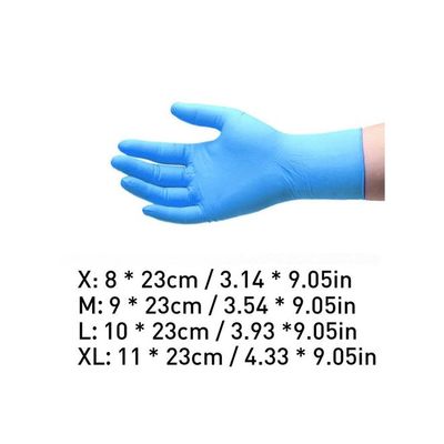 Pair Of 100 Industrial Nitrile Powder Free Disposable Gloves Light Blue XL