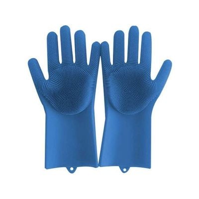 Pair Of Magic Silicone Gloves Blue 34.5x15.5x0.3cm