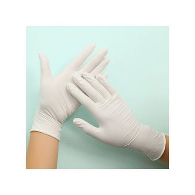 Pair Of 50 Powder-Free Sterile Food Grade Disposable Gloves White S