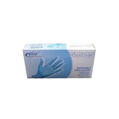 55-Piece Vinyl Free Gloves Blue Medium