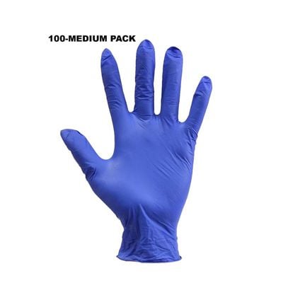 100-Piece Medical Grade Nitrile Examination Gloves Blue M