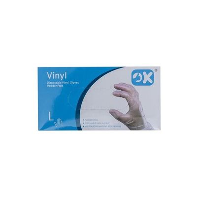 Pack Of 80 Vinyl Disposable Gloves Clear L
