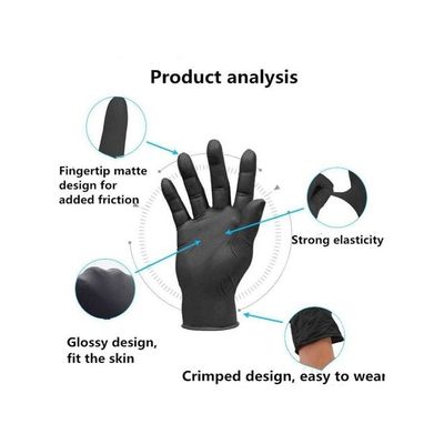 Pair Of 50 Disposable Nitrile Gloves Black