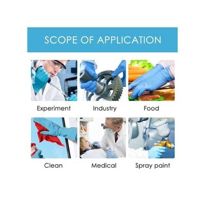 Portable Waterproof Anti-Slip Single Use Nitrile Glove Blue