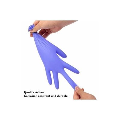 100-Piece Industrial Rubber Gloves Blue L