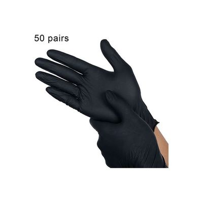 Pack Of 50 Unisex Disposable Nitrile Gloves Black