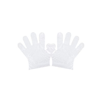 100-Piece Disposable PE Gloves Clear 24.5x1.5x13.4centimeter