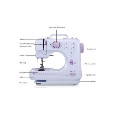 Portable Electric Sewing Machine White/Purple