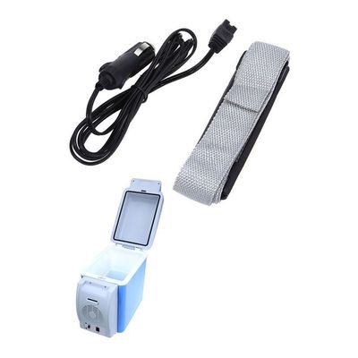 Portable Car Refrigerator With Strap And Charger 7.5 L K7085-1 Grey/Blue/White