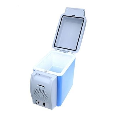 Portable Car Refrigerator With Strap And Charger 7.5 L K7085-1 Grey/Blue/White