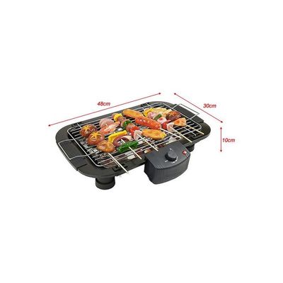 Electric BBQ Grill Portable Tabletop Black 50 x 12 x 30cm