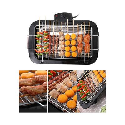 Electric BBQ Grill Portable Tabletop Black 50 x 12 x 30cm