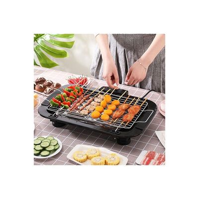 Electric BBQ Grill Portable Tabletop Black 50 x 12 x 30cm