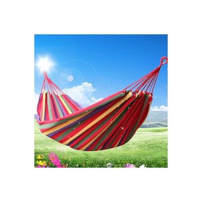 Multifunctional Outdoor Portable Canvas Hammock Red/Beige/Purple