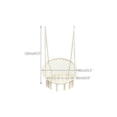 Round Hammock Chair Swing White